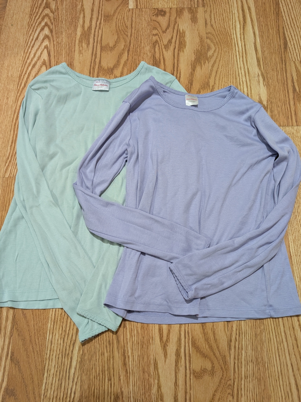Hanna Andersson Girls Long Sleeve Pima Cotton Shirts Purple Green